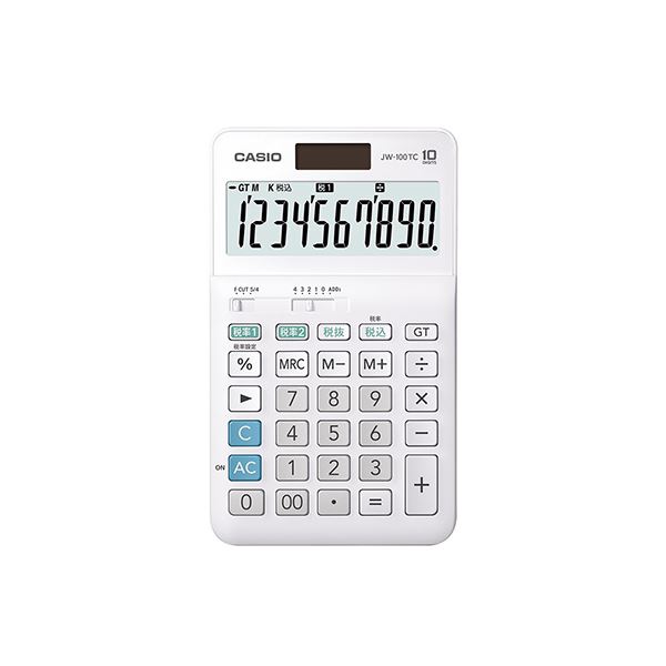 (まとめ) カシオ W税率電卓 ジャストタイプ 10桁【×5セット】