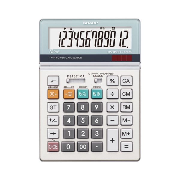 ■商品内容【ご注意事項】・この商品は下記内容×5セットでお届けします。高級感のある、アルミパネル採用。●表示部を自由な角度に調節できます●ソーラ・電池2電源●計算状態表示●早打ち対応●税計算●マルチ換算■商品スペック桁数：12桁寸法：W140×D197×H26mm質量：約238g機能：計算状態表示、早打ち対応、税計算、マルチ換算表示部：チルト電源：ソーラ・電池2電源保証期間：1年備考：※重量は電池含む※電池寿命は内蔵電池のみで1日当たり1時間使用した場合。■送料・配送についての注意事項●本商品の出荷目安は【1 - 7営業日　※土日・祝除く】となります。●お取り寄せ商品のため、稀にご注文入れ違い等により欠品・遅延となる場合がございます。●本商品は仕入元より配送となるため、沖縄・離島への配送はできません。[ EL-S752K-X ]