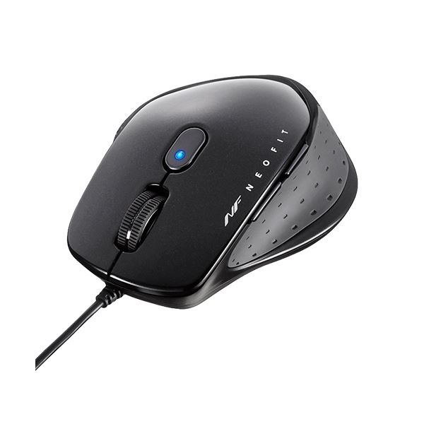 【送料無料】(まとめ) バッファロー 有線 BlueLED5ボタン ネオフィットマウス Mサイズ ブラック BSMBU510MBK 1個 【×10セット】