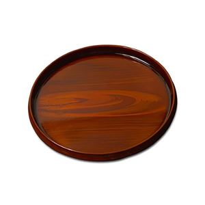 〔40個セット〕 お盆 トレー 30cm 丸盆 チークトレー 和風 防滑加工付き 持ち運び便利 普段使い仕様 キッチン 配膳 店舗 飲食店