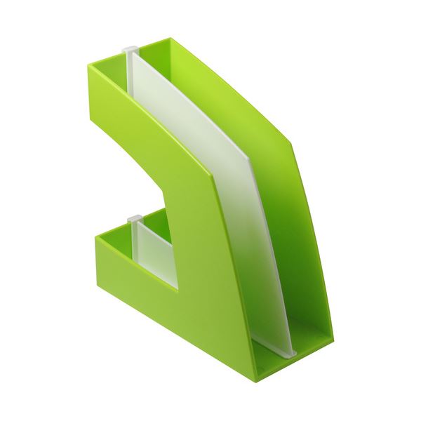 【送料無料】(まとめ) ソニック ファイルボックス 仕切板付 A4タテ 背幅107mm グリーン FB-708-G 1個 【×10セット】