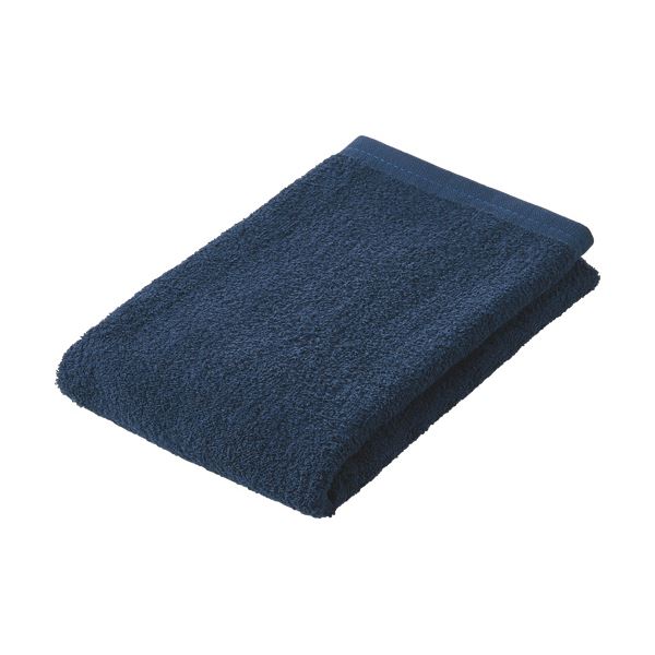 【送料無料】（まとめ）日本製業務用厚手フェイスタオル ネイビー 1枚 【×10セット】