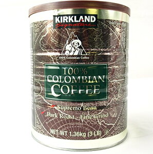 【1.36kg】カークランドシグネチャー コロンビアコーヒー（粉） KIRKLAND 大容量 コーヒー ダークロースト 珈琲