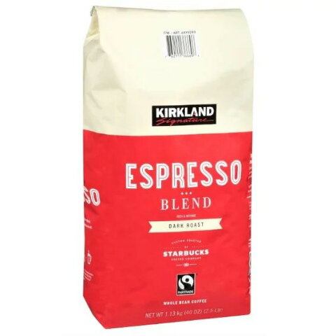【賞味期限11/14】カークランドシグネチャー スターバックス エスプレッソブレンド コーヒー（豆）1.13kg Kirkland Signature STARBUCKS Espresso Blend Coffee (Whole Bean)　訳あり　スタバ