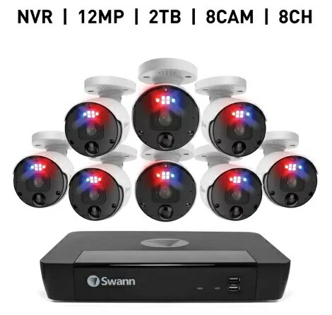 Swann エンフォーサー 8CH NVRセキュリティシステム2TB バレット方カメラ8台セット SWNVK-890008 防犯 監視 カメラ 防水 最上位モデル