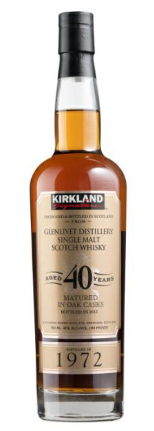 カークランド シグネチャー スコッチウイスキー グレンリベット 40年熟成 750ml Scotch Glenlivet 40 years Old