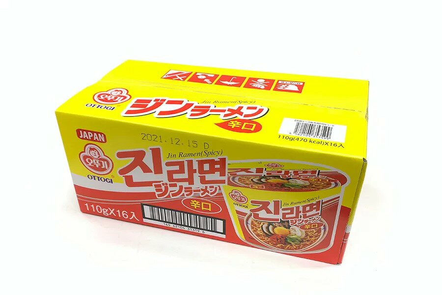 オットギ ジンラーメン 辛口 ビックカップ 16食 16個 ラーメン カップラーメン インスタントラーメン 即席めん 韓国料理 ケース 大容量のサムネイル