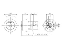 3238(CB) カバエース 取替用シリンダーBH・LD CB【KABA ACE】 03892628-001【03892628-001】[4549396926281]