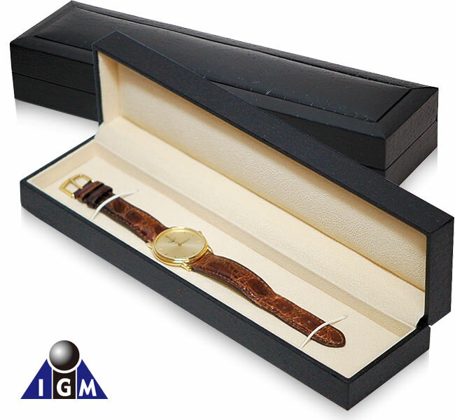 IGIMI 革バンド時計1本用ボックス 黒クロコ模様 革バンド時計の保管に便利! 時計革バンド1本用ボックス 6点セット【IG-ZERO34-1】