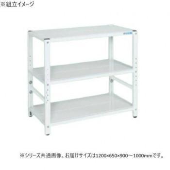 サイドフレームは溶接一体構造の為、非常に堅牢です。※配達希望日の明記は可能ですが、確約ではございません。※この商品は4個口での出荷になります。(目安個装サイズ:660×900×110mm:14.6kg/110×660×50mm:2.3kg/120×1200×60mm:2.8kg/315×1165×40mm:4.7kg)※お届けは車上渡しとなります。※搬入場所の状況等によって搬入制限や追加料金が生じる場合があります。※法人への配送の場合は、必ず法人名をご記載ください。サイズ外寸:W1200×D650×H900〜1000mm個装サイズ：66×90×11cm重量49kg個装重量：14600g仕様外寸:W1200×D650×H900〜1000mm棚段数:4段質量:49kg耐荷重(棚1連):200kg耐荷重(棚1段):100kg本体カラー:パールホワイトアジャスター:樹脂製　ネジ径M12×P1.75組立式生産国日本fk094igrjs