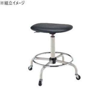 サカエ 作業用ワークチェアー キャスター付 背もたれ無し 390×380×534mm S3C-BKN