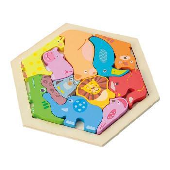 アーテック 木製六角パズル どうぶつ 21424