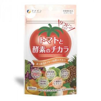 若々しさ、美しさをサビから守ります。主成分は真っ赤なトマトのリコピンをたっぷり20mgです。金時しょうが粉末、黒コショウ抽出物を配合しています。【お召し上がり方】1日当たり3粒を目安に、水またはぬるま湯でお召し上がりください。【保存方法】※原材料に食元アレルギーのある方は摂取をお控えください。※体質に合わないと思われる場合はお召し上がりの量を減らすか、または止めてください。※妊娠、授乳中の方、治療中の方はお召し上がりの前に医師に相談してください。※開封後はチャックをしっかり閉め、なるべくお早めにお召し上がりください。※夏期の車内など高温下に放置すると、カプセルの付着や変形を生じることがありますので、涼しいところに保存してください。※製造ロットにより色やにおいに違いが生じる場合がありますが、品質上、問題ありません。商品区分栄養機能食品内容量40.5g(450mg×90粒)サイズ個装サイズ：5.6×10.0×16.5cm重量個装重量：46g仕様栄養機能食品賞味期間：製造日より750日生産国日本栄養成分【栄養成分 3粒(1350mg)当たり】エネルギー8.4kcal、たんぱく質0.35g、脂質0.65g、炭水化物0.28g、食塩相当量0.004g、ビタミンB1 1.0mg、ビタミンB2 1.1mg、ビタミンB6 1.0mg、ビタミンC80mg、ビタミンE8mg【規格成分 3粒(1350mg) 当たり】リコピン20mg、植物発酵エキス(ベジターゼ(R))10mg、金時しょうが粉末10mg、黒胡椒抽出物1mg原材料名称：大麦若葉加工食品食用ブドウ油(国内製造)、ゼラチン、トマト抽出物、ビタミンE含有植物油、金時しょうが粉末、植物発酵エキス(米コウジ、有機ハトムギエキス末、リンゴ、パイナップル、ブドウ果皮・種子、バナナ、玉ねぎ、キウイ、キャベツ、カボチャ、トマト、人参、ピーマン、ブロッコリー、オレンジ、大根、ザクロ、玄米、舞茸、乾椎茸、ローズヒップ、ウコン、押麦、シナモン、ユズ、生姜、田七人参、ナツメ、モロヘイヤ、明日葉、甘藷、山芋、大豆、モチキビ、モチアワ、ヒエ、丸麦、タカキビ、赤米、赤モチ米、黒モチ米、緑米、ハルウコン、ガジュツ、小豆、黒豆)、黒胡椒抽出物/トマト色素、グリセリン、V.C、ミツロウ、カラメル色素、グリセリン脂肪酸エステル、V.B1、V.B6、V.B2アレルギー表示オレンジ、キウイフルーツ、大豆、バナナ、やまいも、りんご、ゼラチン（原材料の一部に含んでいます）保存方法高温多湿や直射日光を避け、涼しいところに保存してください。製造（販売）者情報【製造(販売)者】株式会社ファイン大阪市東淀川区下新庄5丁目7番8号fk094igrjs