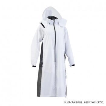 動きやすく蒸れにくいストレッチ素材を生かし、無縫製ですっきりスタイリッシュに。背中にマチあり、大型リュックの上からでも着用可能。ヘルメットにも対応した、可動式フード。【洗濯について】※必ず手洗いで行って下さい。※水洗いで、洗剤・タワシなどは使用しないで下さい。※洗濯後はすぐにたたまず、風通しの良いところに干して水気を取って下さい。【保管について】※風通しの悪い場所に放置しないで下さい。※よく乾燥させてください。※脱水、乾燥機などを使用しないで下さい。※汚れたまま放置せず、水洗いで落として下さい。※直射日光の当たらない場所で干して下さい。※濡れたまま、高温多湿の状態で保管すると劣化する場合があります。サイズ適応身長:約140〜145cm、適応胸囲:約120cm個装サイズ：32×25×5cm重量約600g個装重量：600g素材・材質表面:ポリエステル裏面:TPUラミネート(裏地メッシュ)仕様補足情報:耐水圧10000mm、透湿度5000g使用用途例:通勤・通学機能・特徴:防水・撥水、耐水圧が高い、高視認、透湿メッシュ、ベルクロ袖、背中反射材、収納袋、パノラマフード、取り外しフード、ストレッチ、リュック対応生産国ミャンマーfk094igrjs
