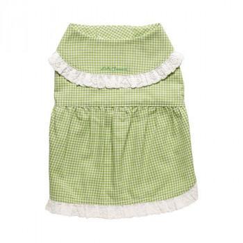 ペット用品 ドッグウェア チェック柄ワンピース Green/グリーン Mサイズ DG-CHK04-M