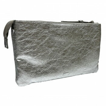 DAICO Pisoraro(ピソラロ) クラック ダブルルームポシェット シルバー PR219