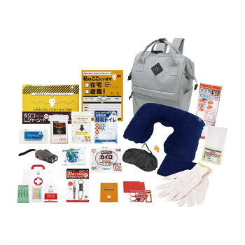 リュックに入ったボリューム満点の防災セット。リュックの口はワイヤー入りで大きく開くので収納しやすく取り出しやすい。商品区分一般医療機器27B3X00138000001サイズ収納リュック:19×29×36cm個装サイズ：41×35×10cm重...