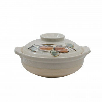 M1541 伊賀レトロ 柿画 8号鍋 萬古焼