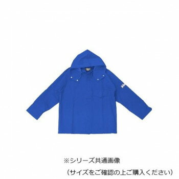 厚み0.35mmPVCシートとトリコットを貼り合わせ、肌触りの良いソフトな着心地のジャケットに仕上げました。手袋をしたままでも水が浸入しにくい二重袖構造。しっかりした厚みの生地で寒さから守り、土木、現場作業を快適にサポートします。※パンツは別売りです。サイズ21個装サイズ：41×33×2cm重量個装重量：770g素材・材質基布:ポリエステル100%(表面に塩化ビニル樹脂引き)仕様適応胸囲:102〜110cm適応身長:175〜180cm耐水圧(初期値):20000mmH2O内比翼フード付き防水加工二重袖生産国中国fk094igrjs