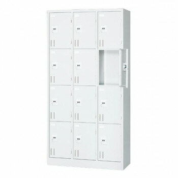 多人数ロッカー ダイヤル錠タイプ 12人用 3列4段 本体/ホワイト COM-SV12K-AW
