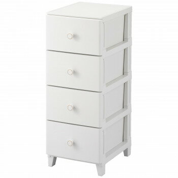 ルームス　コンベッソ　4段チェスト　(組立式)　RCO-S344　LGY・ライトグレー