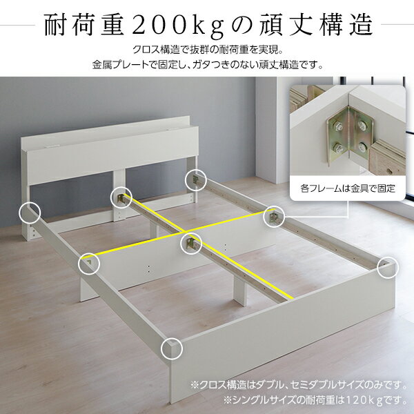 ベッド収納付き引き出し付き木製棚付き宮付きコンセント付きシンプルグレイッシュモダンホワイトシングルボンネルコイルマットレス付き
