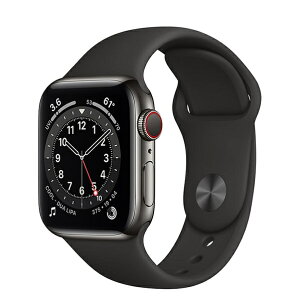 Apple Watch Series 6 GPS + Cellularモデル 40mm グラファイトステンレススチールケースとブラックスポーツバンド レギュラー M06X3JA