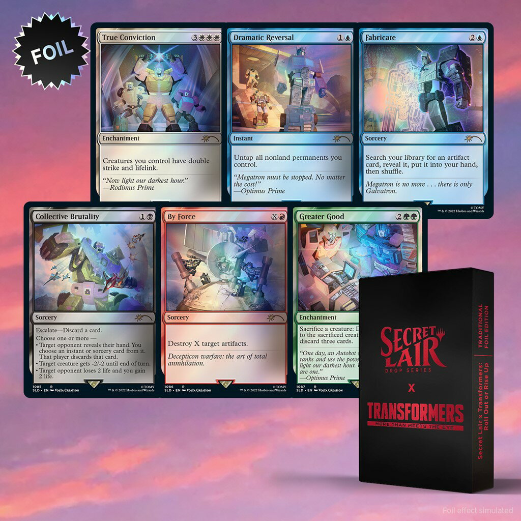 }WbNFUEMUO Secret Lair December Superdrop Transformers Roll Out or Rise Up Traditional Foil Edition MTG sAi