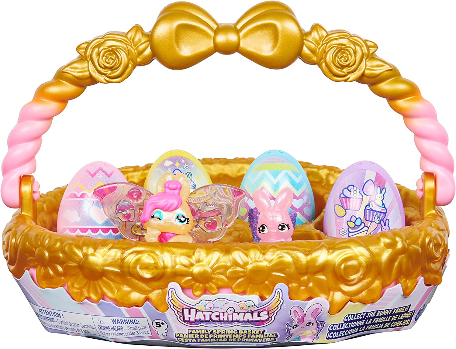 うまれて!ウーモ スプリングバスケット ゴールド/ピンク バニーファミリー タマゴ おもちゃ ハッチマルズ Hatchimals CollEGGtibles 並行輸入品