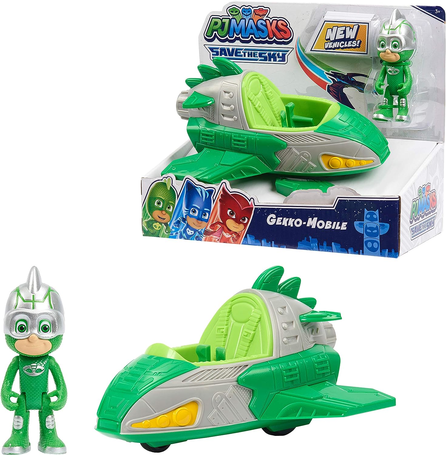 パジャマスク セイブ ザ スカイ ゲッコーモービル ゲッコー フィギュア PJ Masks Gekko 乗り物 おもちゃ 並行輸入品