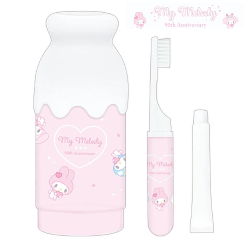 サンリオ マイメロディ ミルク瓶型はみがきセット ガーリーポップハート 修学旅行 お泊り 美容 雑貨 歯みがき 歯ブラシ Sanrio クラックス CRUX