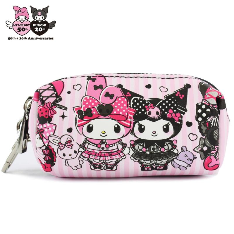 サンリオ マイメロディ＆クロミ 50th アニバーサリー ダブルポケットキーケース PINKBLACK Party キーケース Sanrio サンリオキャラクターズ 代引不可商品