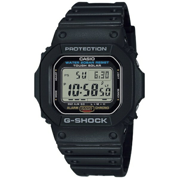 G-SHOCK ■スクエアデザインの中でもシンプルな配色のDW-5600C（1987年発売）のカラーリングを採用しました。 ■G-SHOCKを代表するクラシックデザインのモデルです。 [バンド長] 　145～205mm [本体重量] 　51g [表示方式] 　デジタル [バンド素材] 　樹脂 [仕様1] 　■ケースサイズ(高さ×幅×奥行)：46.7×43.2×12.7mm [仕様2] 　■防水機能：20気圧防水 [商品名] 　【ソーラー時計】G-SHOCK（Gショック） G-5600UE-1JF [型番] 　G5600UE1JF [メーカー] 　カシオ　CASIO [メーカー発売日] 　2021年07月09日 [メーカー保証年数] 　1年