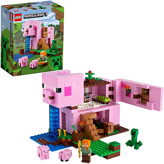 レゴ マインクラフト（売れ筋ランキング） LEGO 21170 レゴ マインクラフト ブタのおうち テレビゲーム アドベンチャー 組み立て おもちゃ アレックスとクリーパー 動物 ミニフィギュア