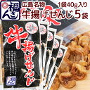 広島名物 牛揚げ せんじ 40g 5袋セット せんじがら 送料込み 福さん ホルモン せんじ肉 おつまみ
