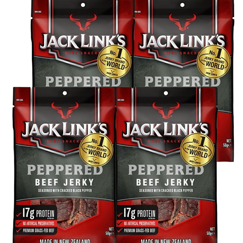 ジャックリンクス ビーフジャーキー ペッパー 4袋セット(50g×4) 送料無料 おつまみ USAジャーキー