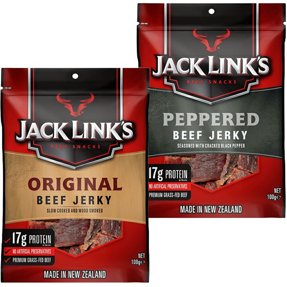 ジャックリンクス ビーフジャーキー 2種2袋セット (100g×2) オリジナル ペッパー 送料無料 おつまみ USAジャーキー