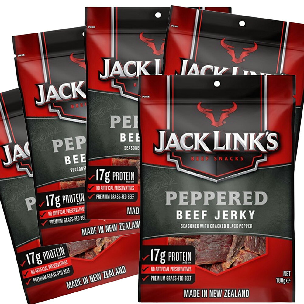 ジャックリンクス ビーフジャーキー5袋セット (100g×5) ペッパー 送料無料 おつまみ USAジャーキー