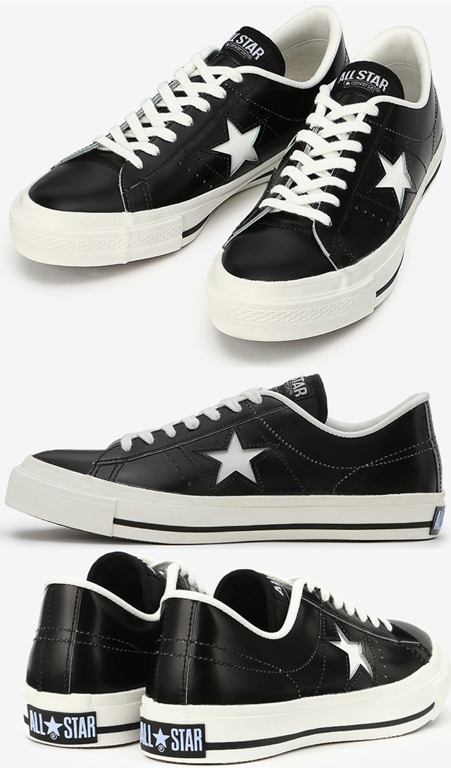 【あす楽】コンバース converse メンズ レディース スニーカー ワンスター JONESTAR J 【送料無料】 レザースニーカー 本革 黒 ブラック／ホワイト レザーシューズ カジュアルシューズ 日本製 ローカット 紐靴 /-