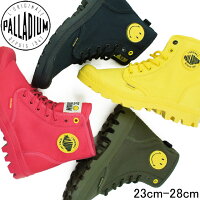 パラディウムPALLADIUM×SMILEYメンズレディースハイカットスニーカーパンパスマイリーフェストバッグ76074イエローブラックカーキピンク限定コラボecid