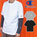チャンピオン Champion アパレル メンズ C3-P357 ユニセックス ポケットTシャツ キャンパス クルーネック 半袖 丸首 トップス カジュアル ホワイト ブラック グレー 白 黒 灰 送料無料 最強翌日配送 evid