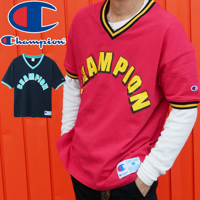 \ポイント7倍 12/1迄/チャンピオン Champion VネックTシャツ メンズ レディース C3-P313 アクションスタイル チャンピオン トップス カ...