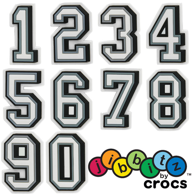 ＼ポイント8倍 5/20限定／クロックス crocs ジビッツ B＆W NUMBER キッズ メンズ レディース 数字 1～0 ラバークロッグ用アクセサリー シューチャーム あす楽 evid