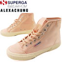 ＼最大1000円クーポン有5/1限定／スペルガ SUPERGA スニーカー レディース S00EN40 2493-SATINW ハイカット サテン ALEXA CHUNG コラボモデル ピンク 送料無料 あす楽 evid