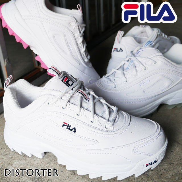 フィラ FILA レディース スニーカー ディストーター ダッドスニーカー 厚底スニーカー ダッドシューズ ローカット F5170 靴 ホワイト 白【送料無料】 evid