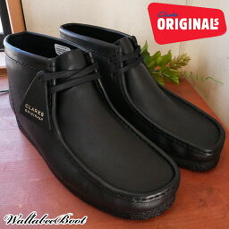 クラークス Clarks メンズ ワラビーブーツ ショートブーツ カジュアルシューズ クレープソール レザー 26155512 ブラック Black Leather 黒 送料無料 あす楽 evid