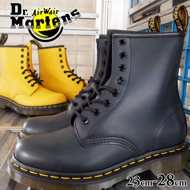 【返品交換送料無料】ドクターマーチン Dr.Martens メンズ レディース レースアップブーツ 1460 8ホールブーツ ショートブーツ 本革 レザー スムース SMOOTH 11822411 24614700 ネイビー イエロー 紺 あす楽 evid