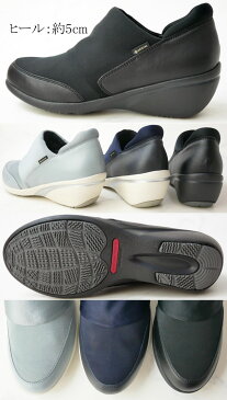 マドラスウォーク madras Walk レディース スリッポン スニーカー ゴアテックス GORE-TEX MWL1008 防水 ウエッジソール 3E 牛革 ヒールスニーカー 靴 ブラック 黒 ネイビー グレー 【送料無料】 evid |6