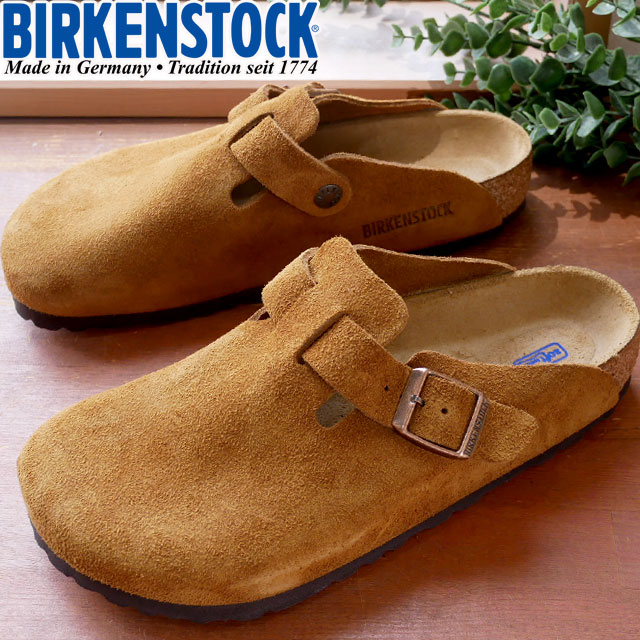 ビルケンシュトック BIRKENSTOCK レディース クロッグサンダル ボストン BS ノーマル幅 サボサンダル コンフォートシューズ 本革 スエード カジュアルシューズ 靴 1009542 ミンク テレワーク 在宅勤務 送料無料 あす楽 evid