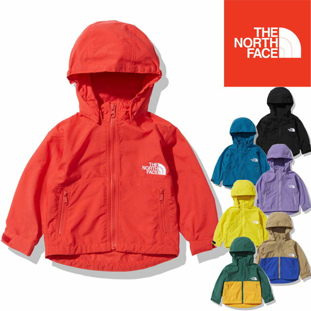 【あす楽】ザ・ノースフェイス THE NORTH FACE ウインドブレーカー キッズ ベビー コンパクトジャケット ベビー NPB22210 パーカー フード アウター 男の子 女の子 子供服 UVカット トップス 上着 防寒 防風 撥水 アウトドア キャンプ 【送料無料】 evid